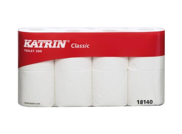 Toalettpapir Katrin Toilet 200 25m småruller (8 rl pr pakke) 